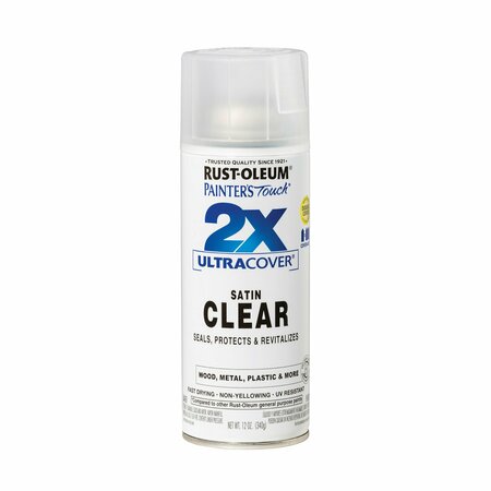 Rust-Oleum Spray Paint, Satin Clear, Satin, 12 Oz 346952